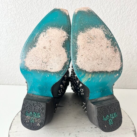 Lane DOLLY Womens Cowboy Bootie 9.5 Black Western Cowgirl Short Boots Bling Stud - Picture 8 of 11